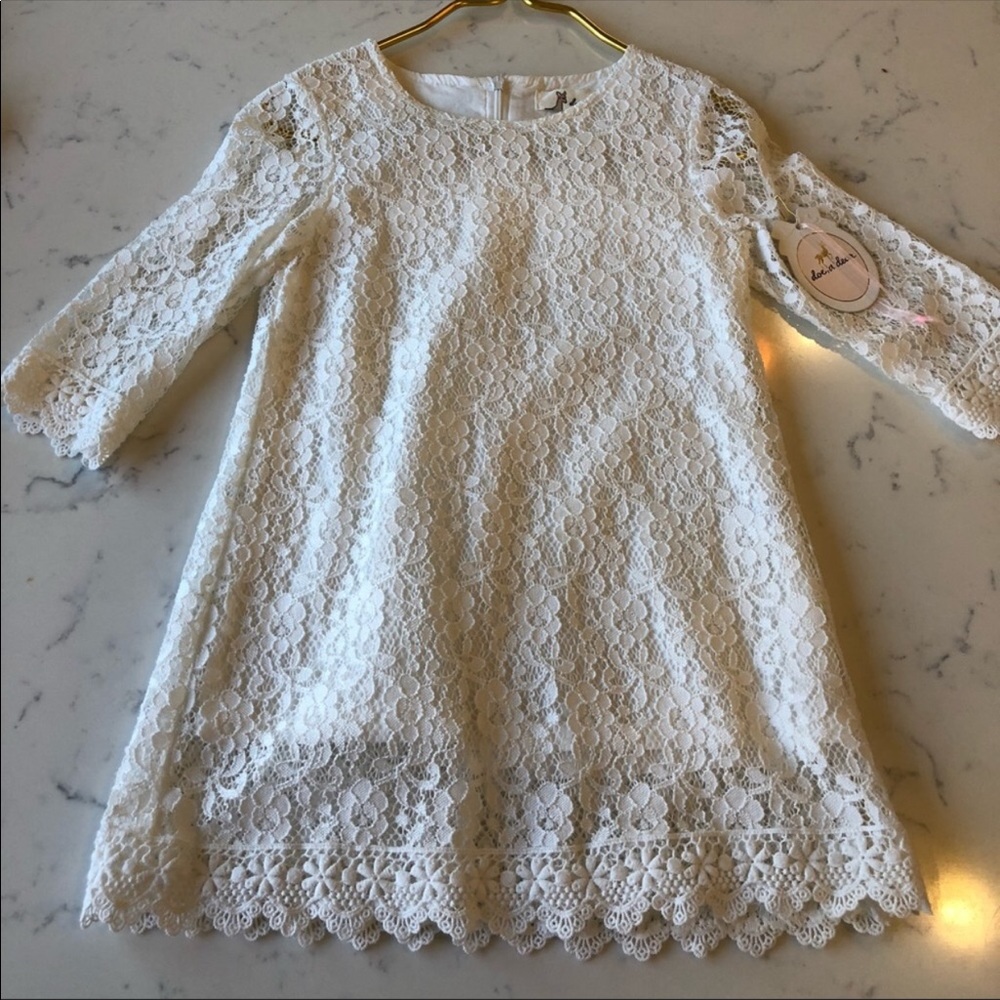 NWT Doe A Dear White Crochet Lace Dress